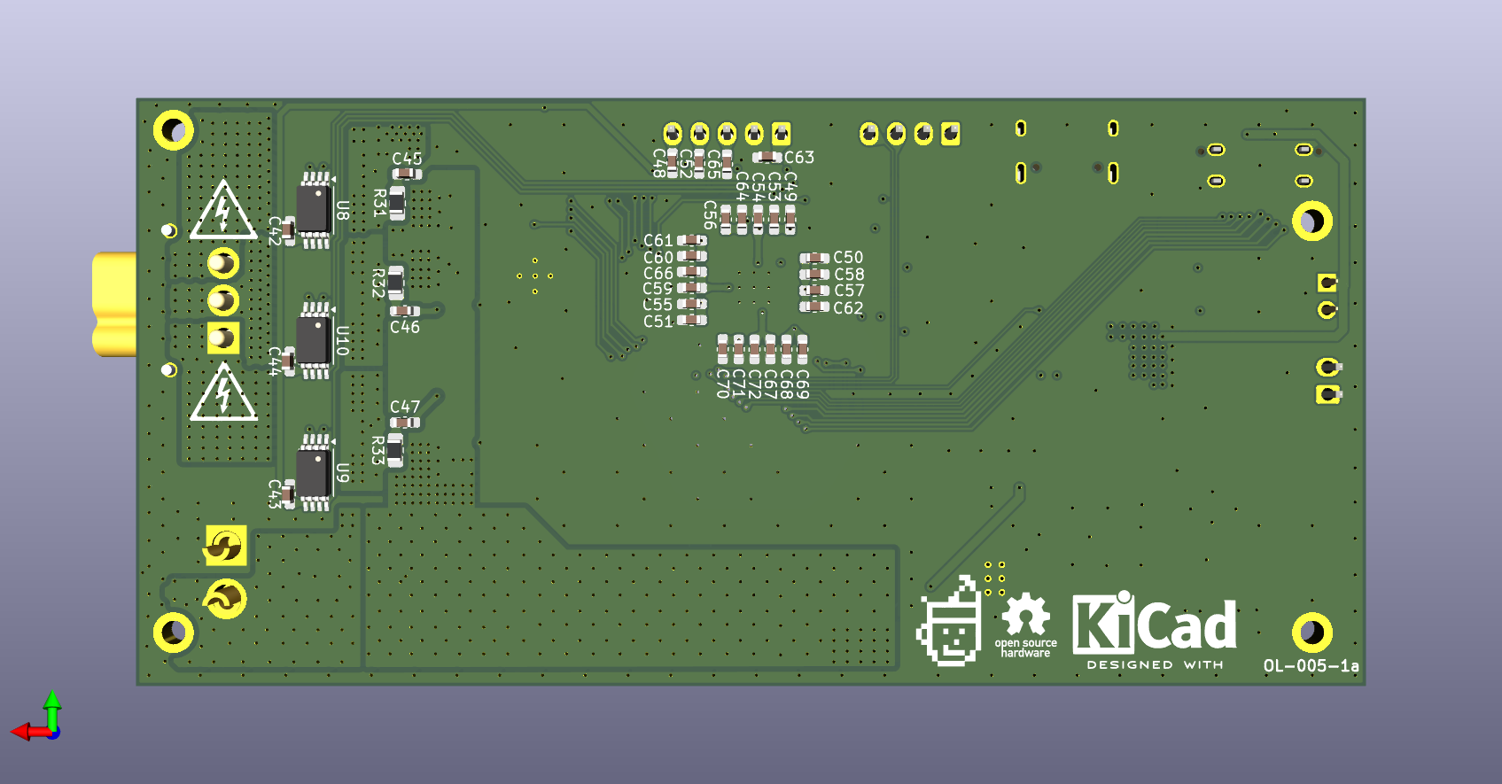 Bottom view of the Pico BLDC Controller PCB