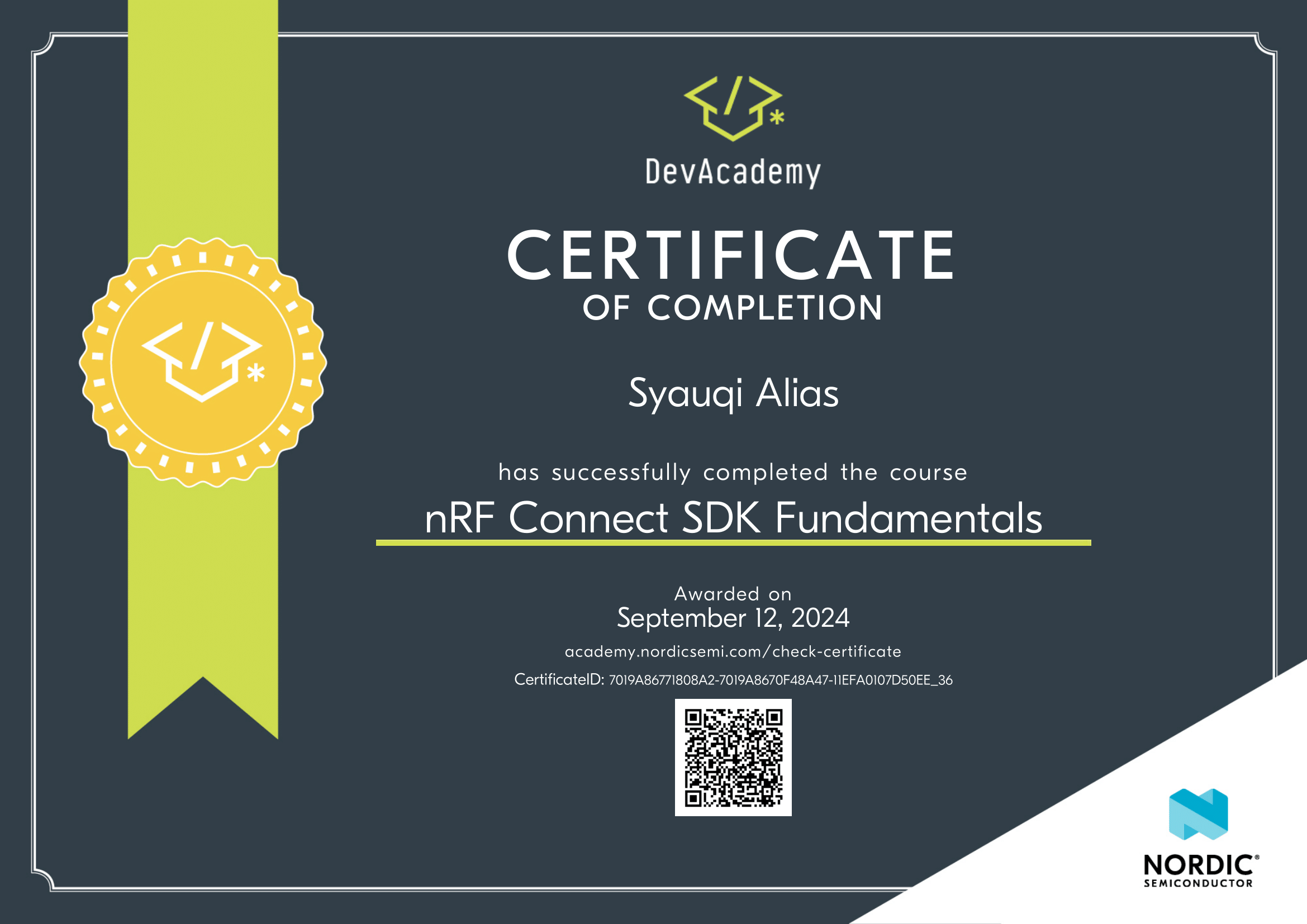 nRF Fundemental certificate