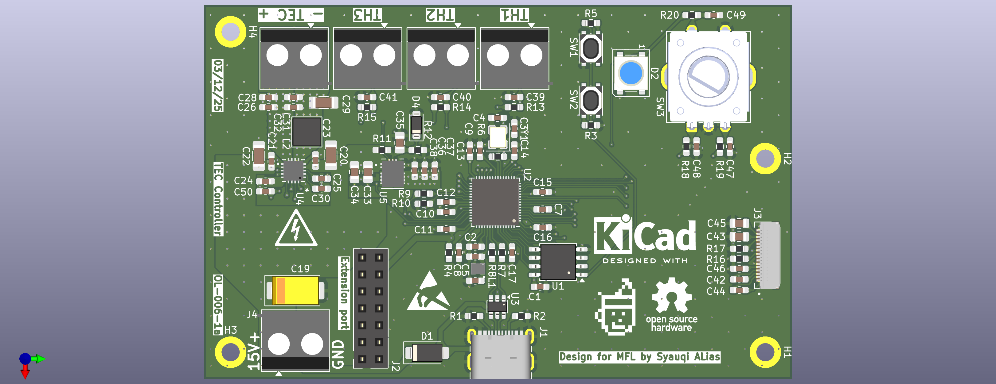 Top view of the board