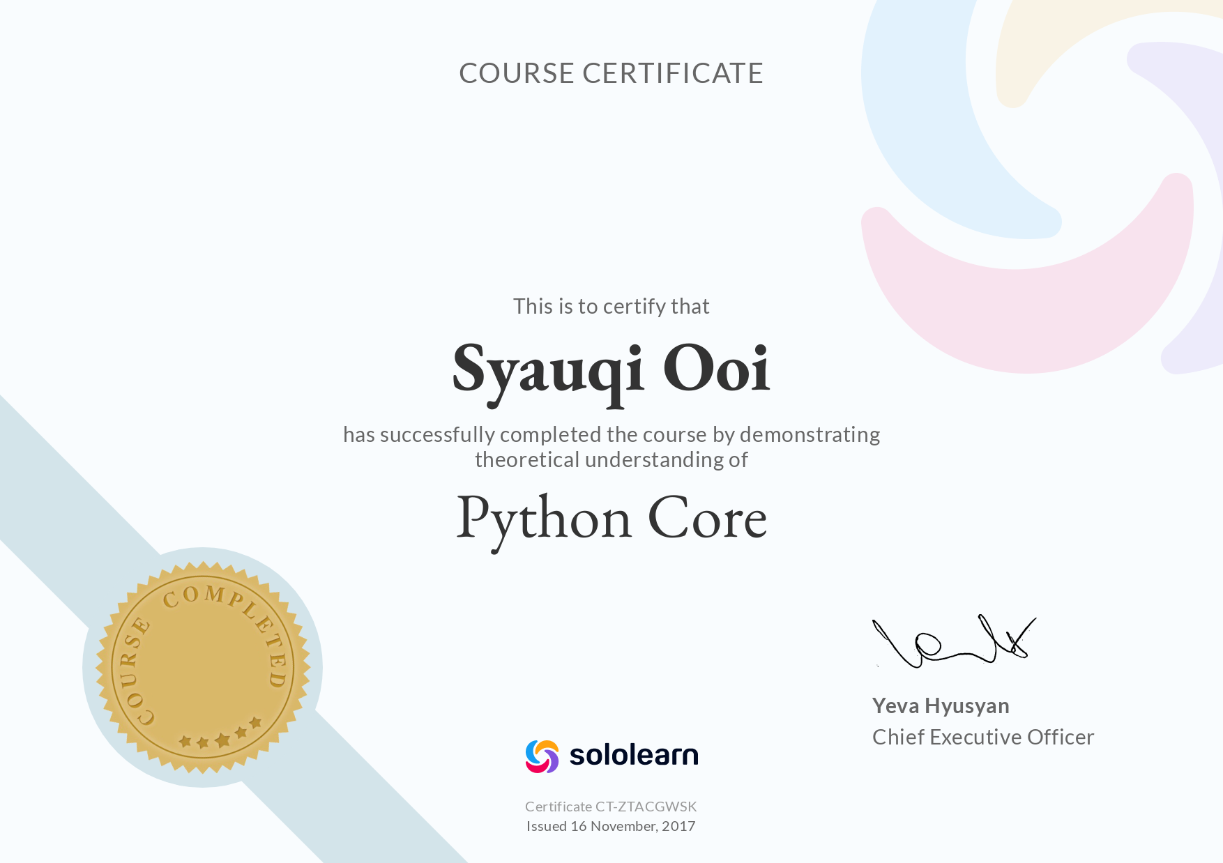 Python 3 certificate